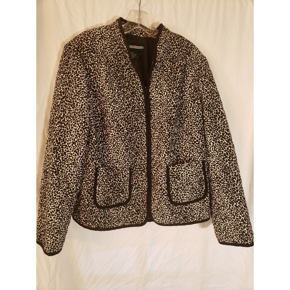 Women's Requirements Black And White Quilted Jacket Size XL